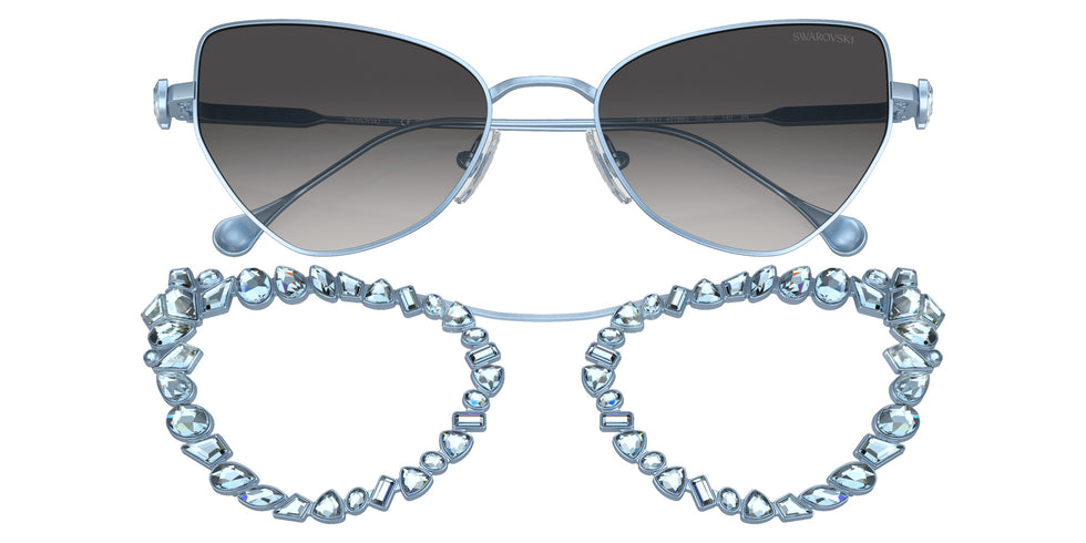 Swarovski SK7011 40198G 56 - Matte Light Blue / Gray Gradient #id:sk701140198g_s:104135