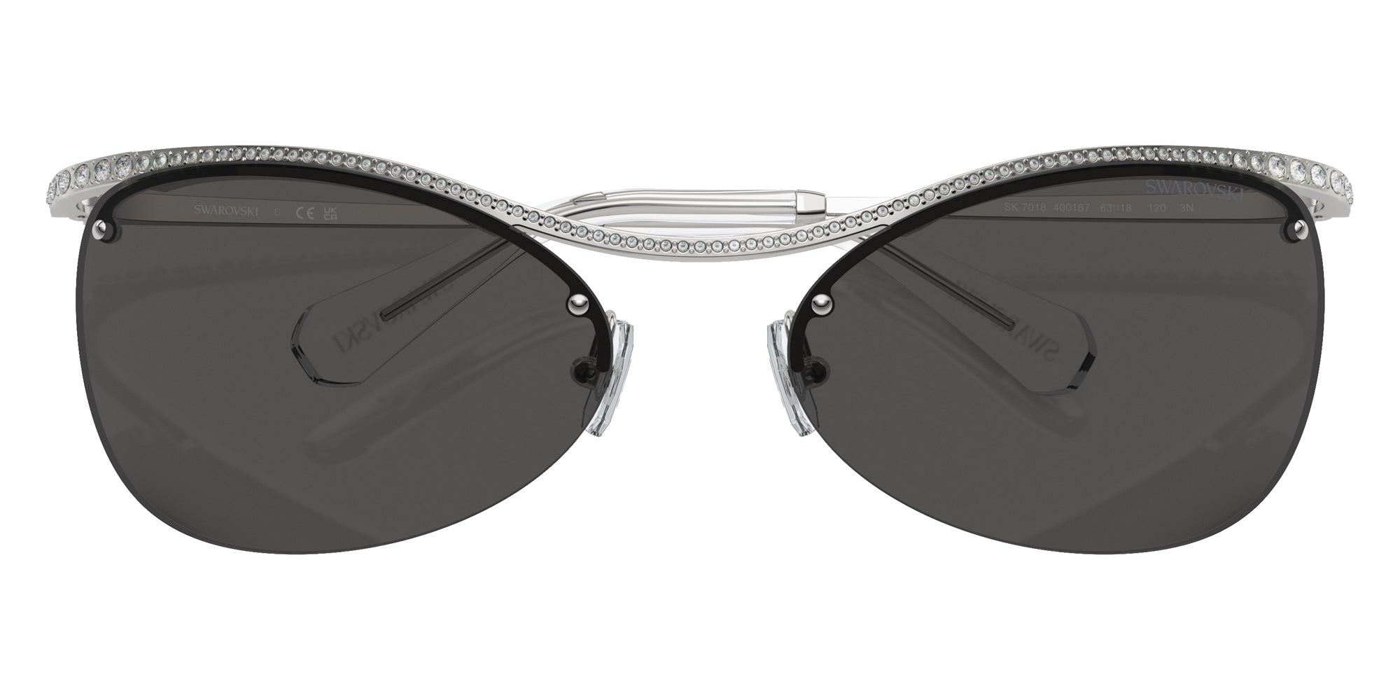 Swarovski SK7018 400187 63 - Silver / Dark Gray #id:sk7018400187_s:100120