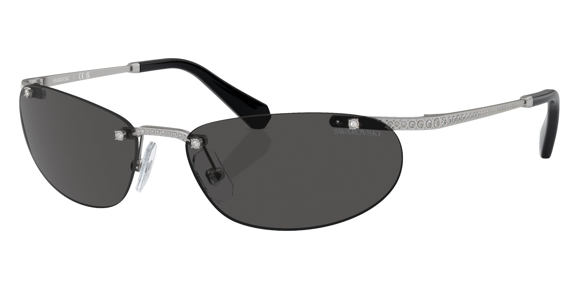Swarovski SK7019 400187 59 - Matte Silver / Dark Gray #id:sk7019400187_s:100105