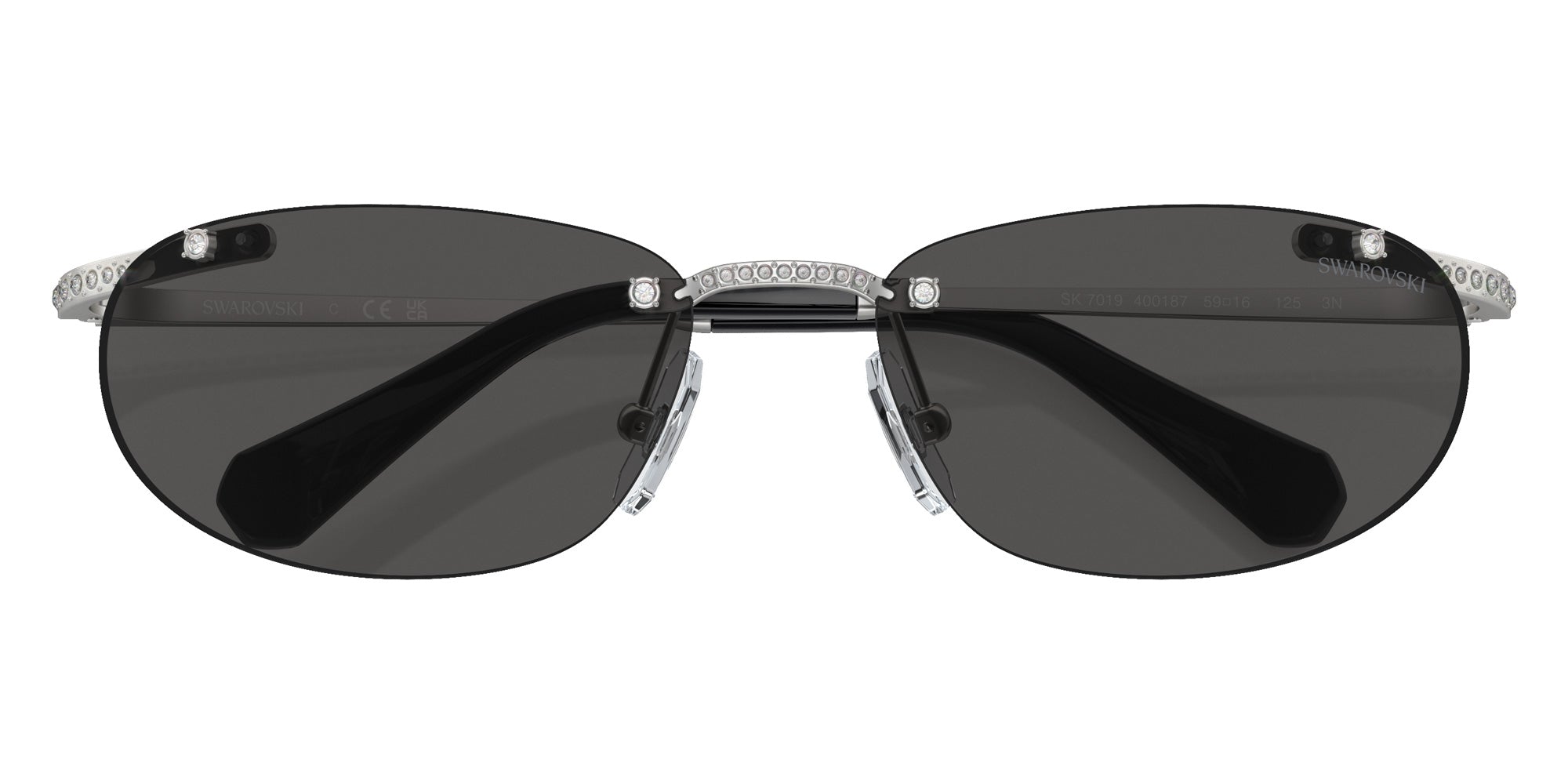 Swarovski SK7019 400187 59 - Matte Silver / Dark Gray #id:sk7019400187_s:100120