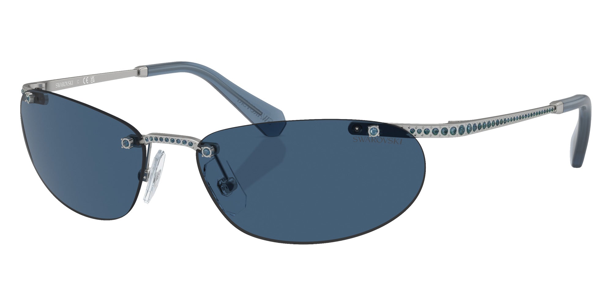Swarovski SK7019 402555 59 - Matte Silver / Dark Blue #id:sk7019402555_s:106105