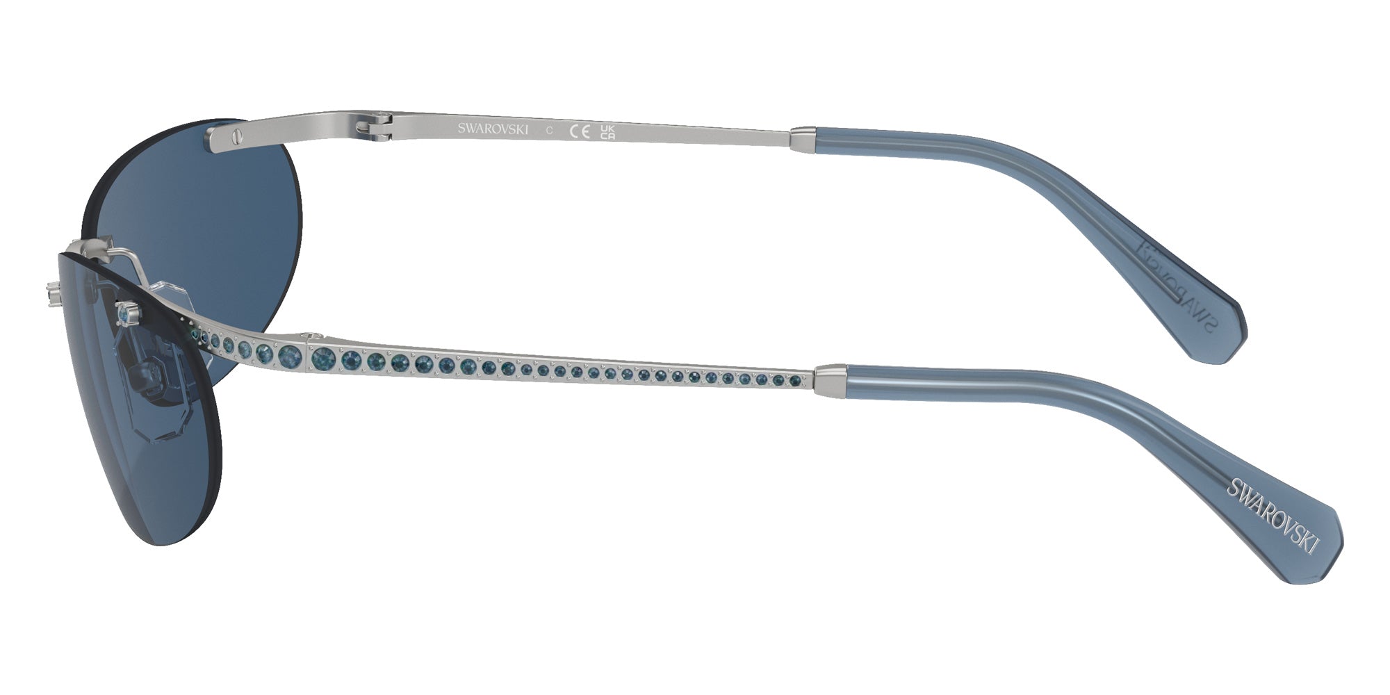 Swarovski SK7019 402555 59 - Matte Silver / Dark Blue #id:sk7019402555_s:106110