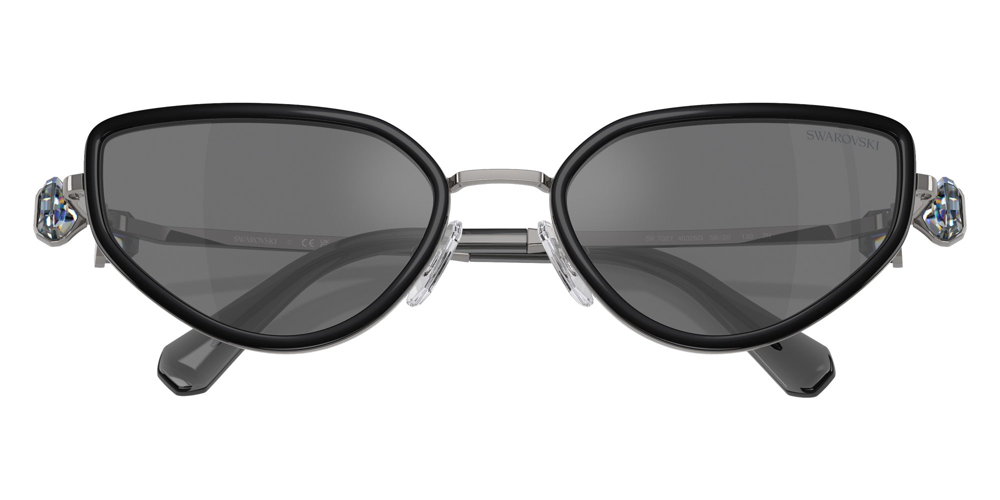 Swarovski SK7027 40326G 56 - Gunmetal/Black / Gray Mirrored Black #id:sk702740326g_s:102120