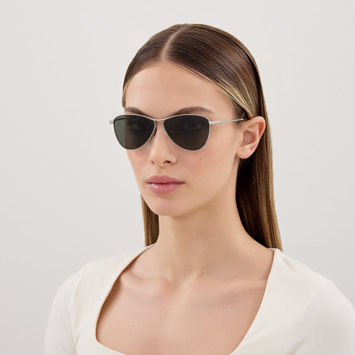 Saint Laurent SL 831 VESPER 002 55 - Silver / Gray #id:sl831vesper002_s:100115