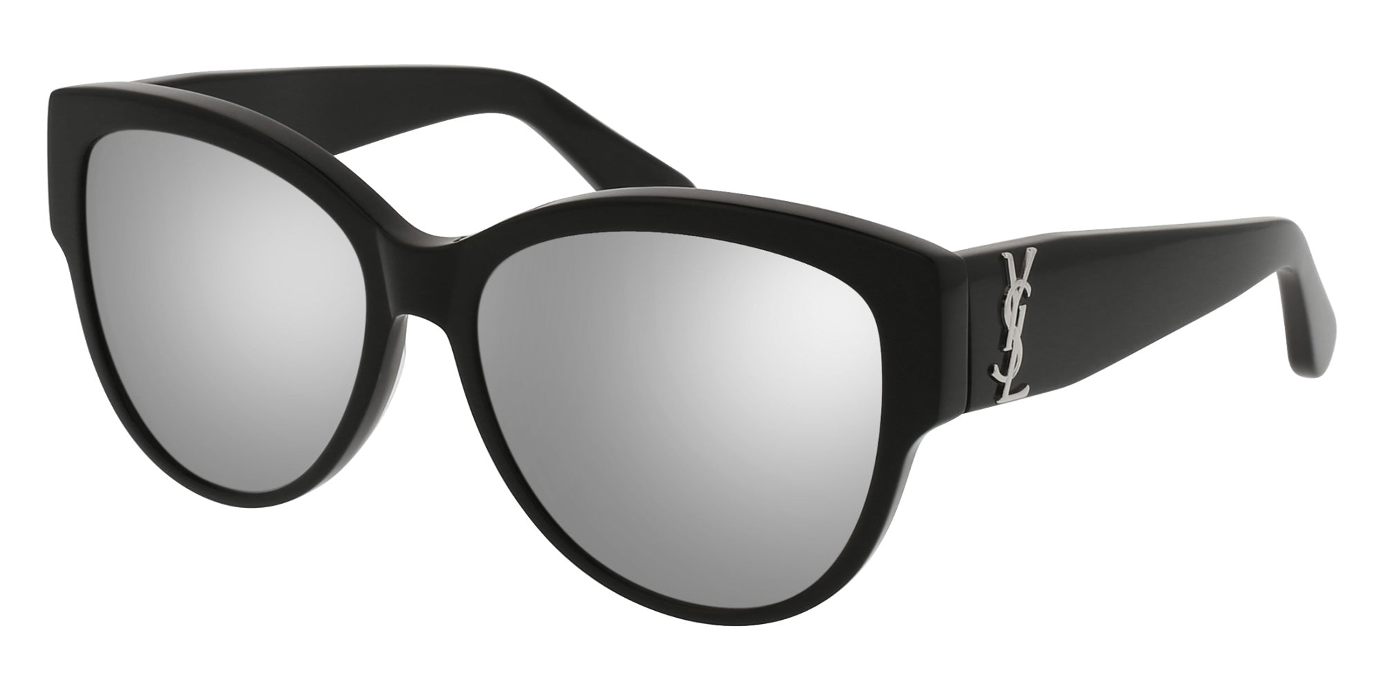Saint Laurent SL M3 003 55 - Black / Silver Mirrored Double #id:slm3003_s:100100