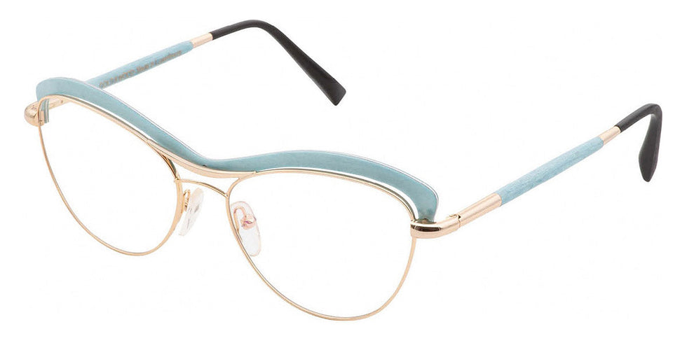 Gold & Wood GAW STELA 02 02 54 - Champagne Gold/Light Blue Bird's Eye Maple