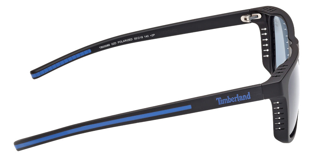 Timberland TB00086 02D 55 - Matte Black / Blue Polarized #id:tb0008602d_s:102130