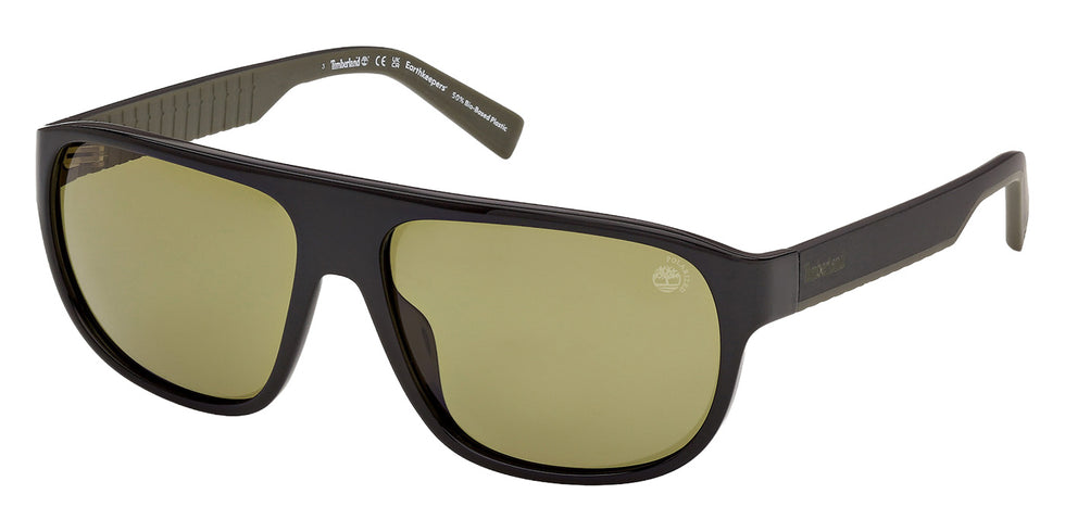 Timberland TB00094 01R 60 - Shiny Black / Green Polarized #id:tb0009401r_s:100105