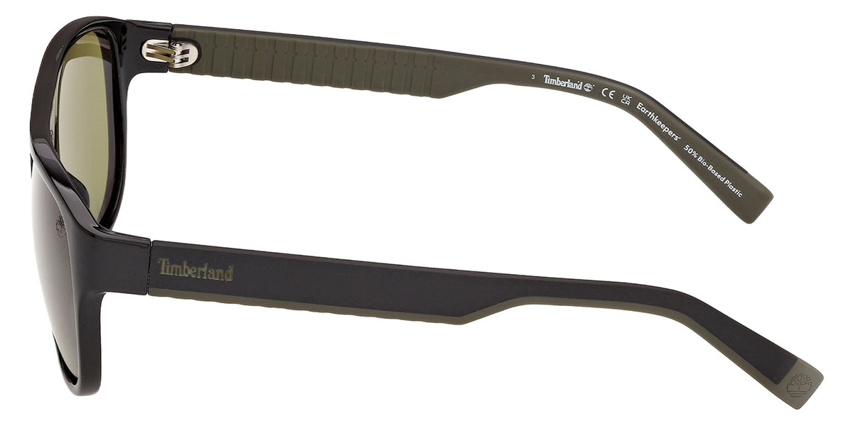 Timberland TB00094 01R 60 - Shiny Black / Green Polarized #id:tb0009401r_s:100110