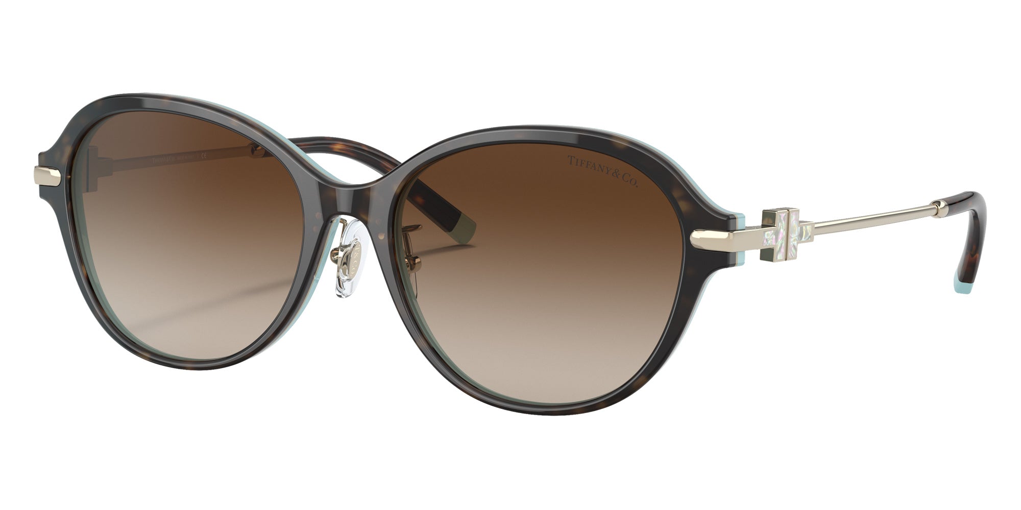 TIFFANY TF4188D 81343B 55 - Havana on Tiffany Blue / Brown Gradient #id:tf4188d81343b_s:102105