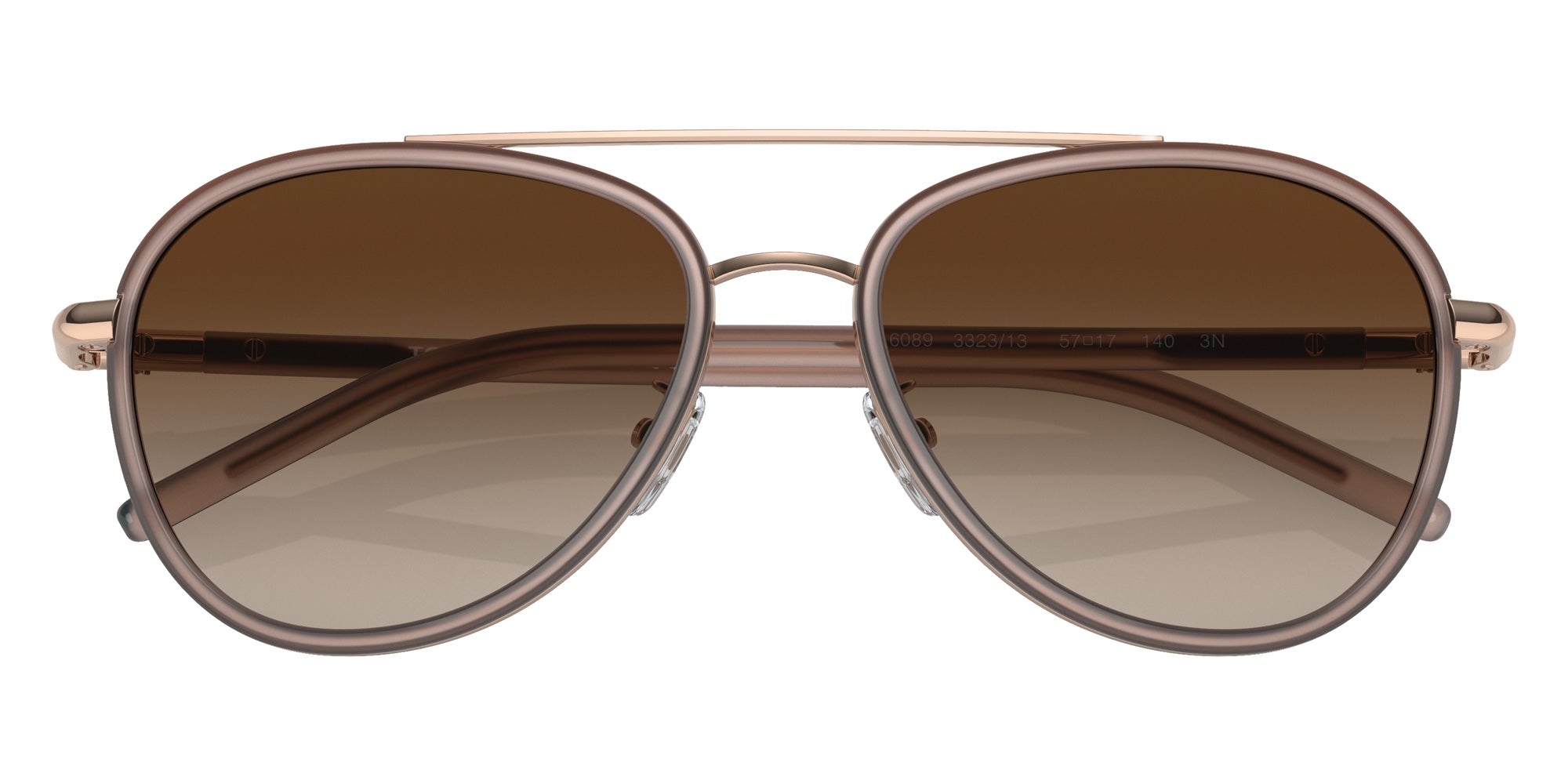 Tory Burch TY6089 332313 57 - Shiny Rose Gold / Milky Pink / Brown Gradient #id:ty6089332313_s:100120