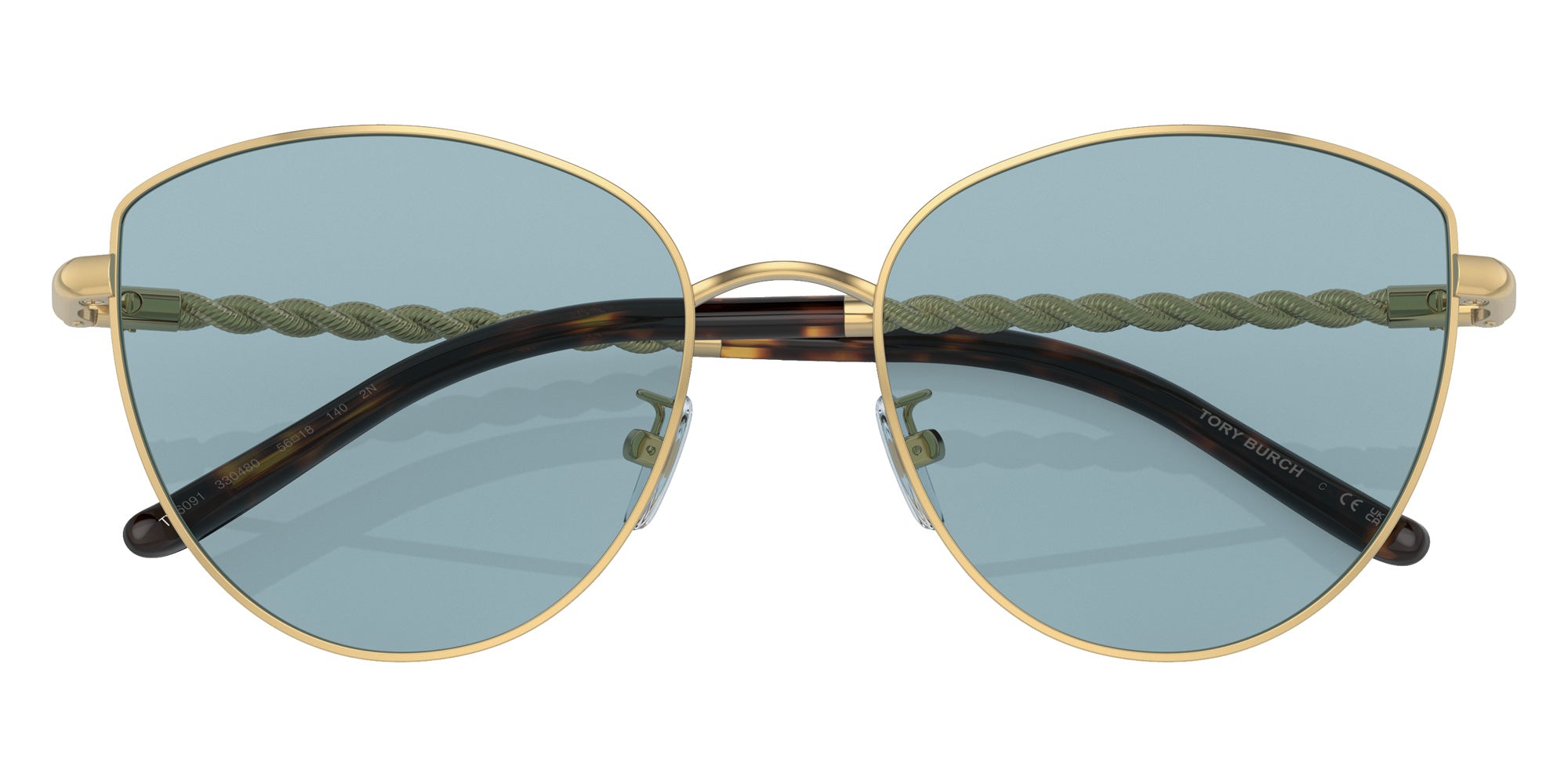 Tory Burch TY6091 330480 56 - Shiny Gold / Solid Azure #id:ty6091330480_s:102120