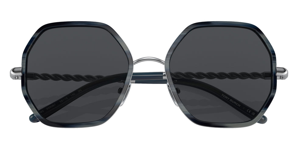 Tory Burch TY6092 333087 55 - Blue Horn / Solid Gray #id:ty6092333087_s:100120