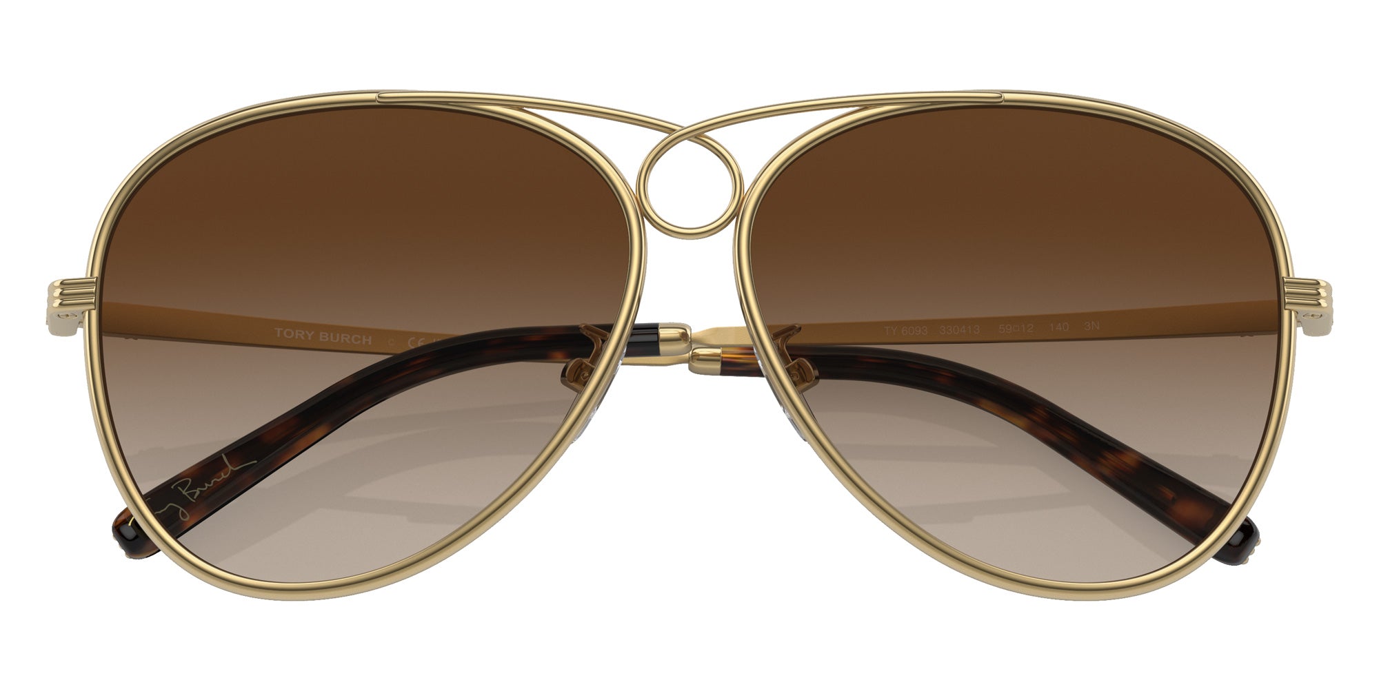 Tory Burch TY6093 330413 59 - Shiny Gold / Brown Gradient #id:ty6093330413_s:100120