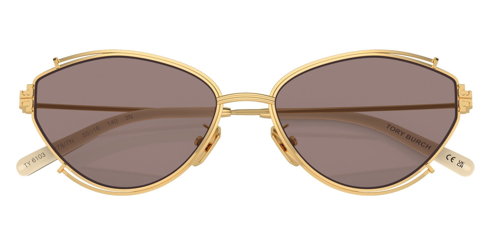 Tory Burch TY6103 32787N 55 - Shiny Gold / Light Purple Brown Mirrored #id:ty610332787n_s:100120