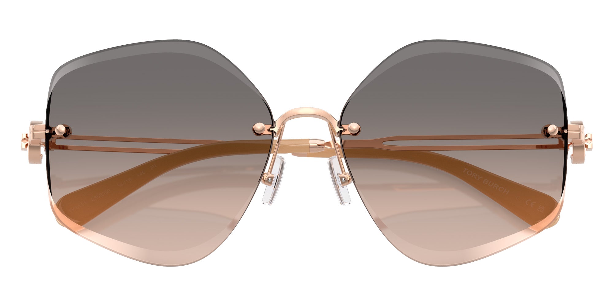 Tory Burch TY6111 3358G9 58 - Light Rose Gold / Light Brown Gradient Gray #id:ty61113358g9_s:100120