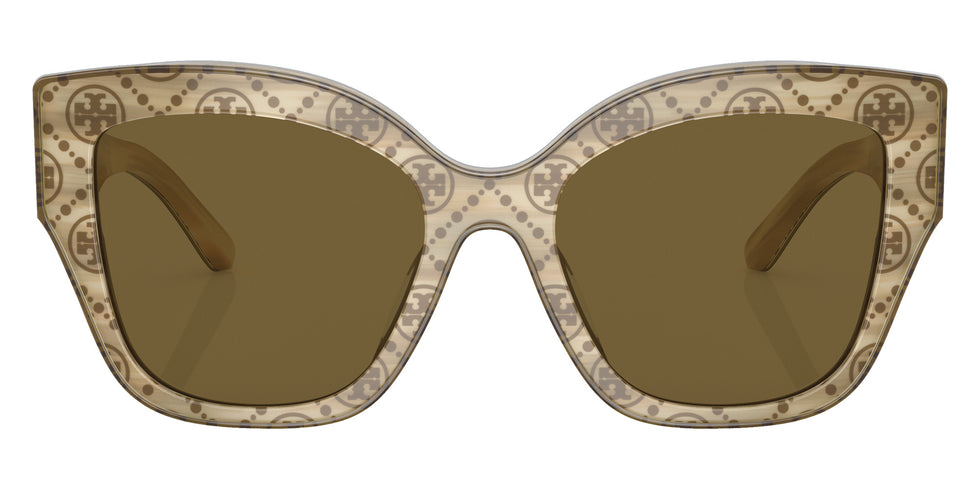 Tory Burch TY7184U 193373 54 - Ivory Horn With Olive Monogram / Solid Olive #id:ty7184u193373_s:100100