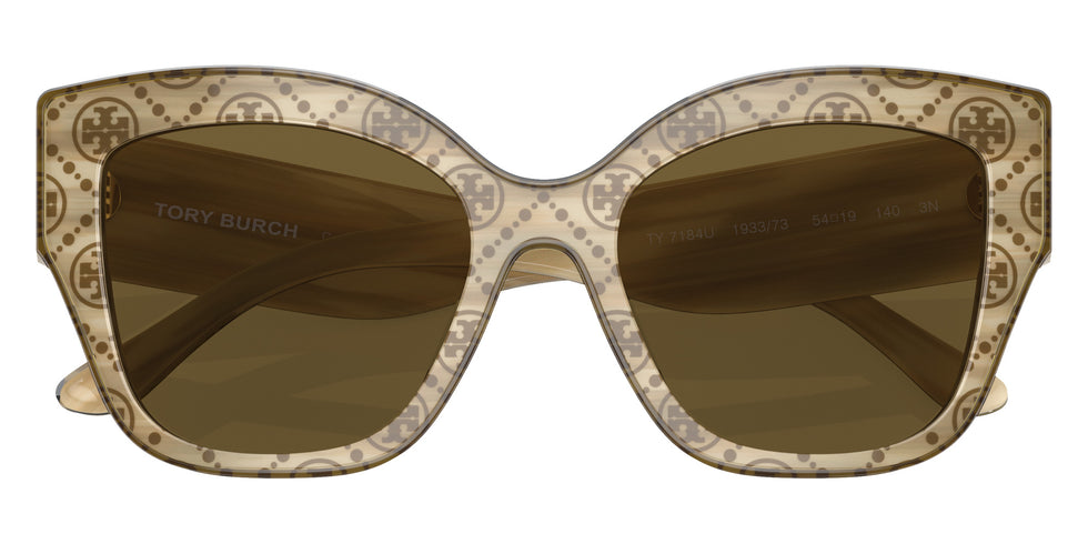 Tory Burch TY7184U 193373 54 - Ivory Horn With Olive Monogram / Solid Olive #id:ty7184u193373_s:100120
