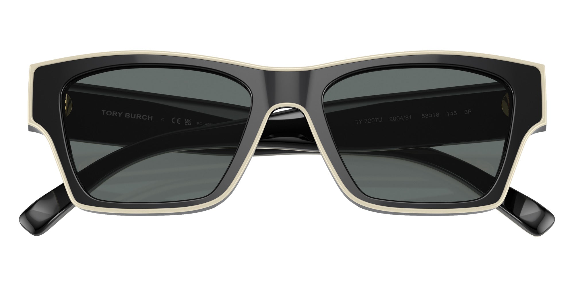 Tory Burch TY7207U 200481 53 - Black/Ivory / Dark Gray Polarized #id:ty7207u200481_s:102120