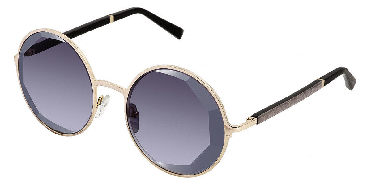 Gold & Wood GAW VANESSA AZAR 01 56 - Shiny Champagne Gold/Gray Eucalyptus/Ebony Tanganyika / Gray Gradient/Silver Mirrored