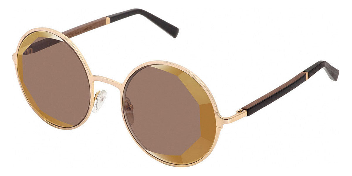 Gold & Wood GAW VANESSA AZAR 03 56 - Yellow Gold/Ebony Tanganyika/Chestnut Tanganyika/Plain Brown / Gold Mirrored