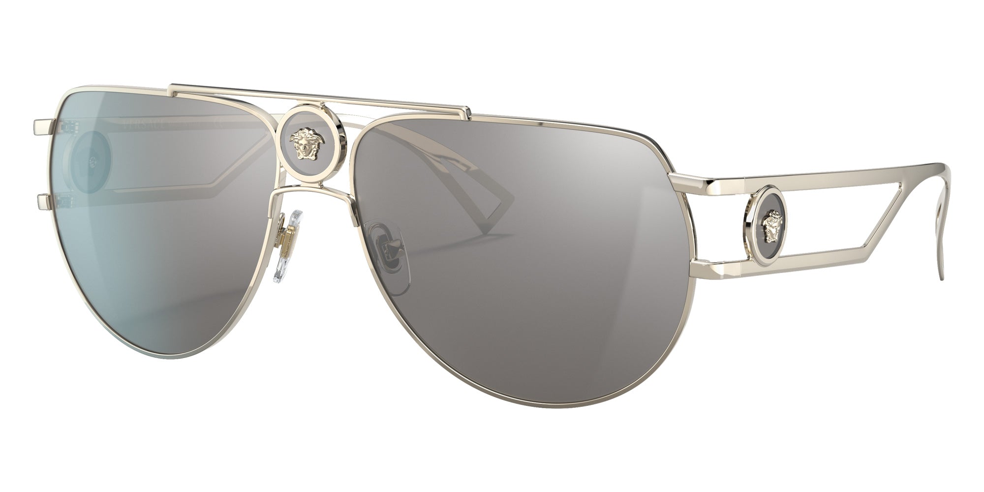 Versace VE2225 12526G 60 - Pale Gold / Light Gray Mirrored Silver #id:ve222512526g_s:100105