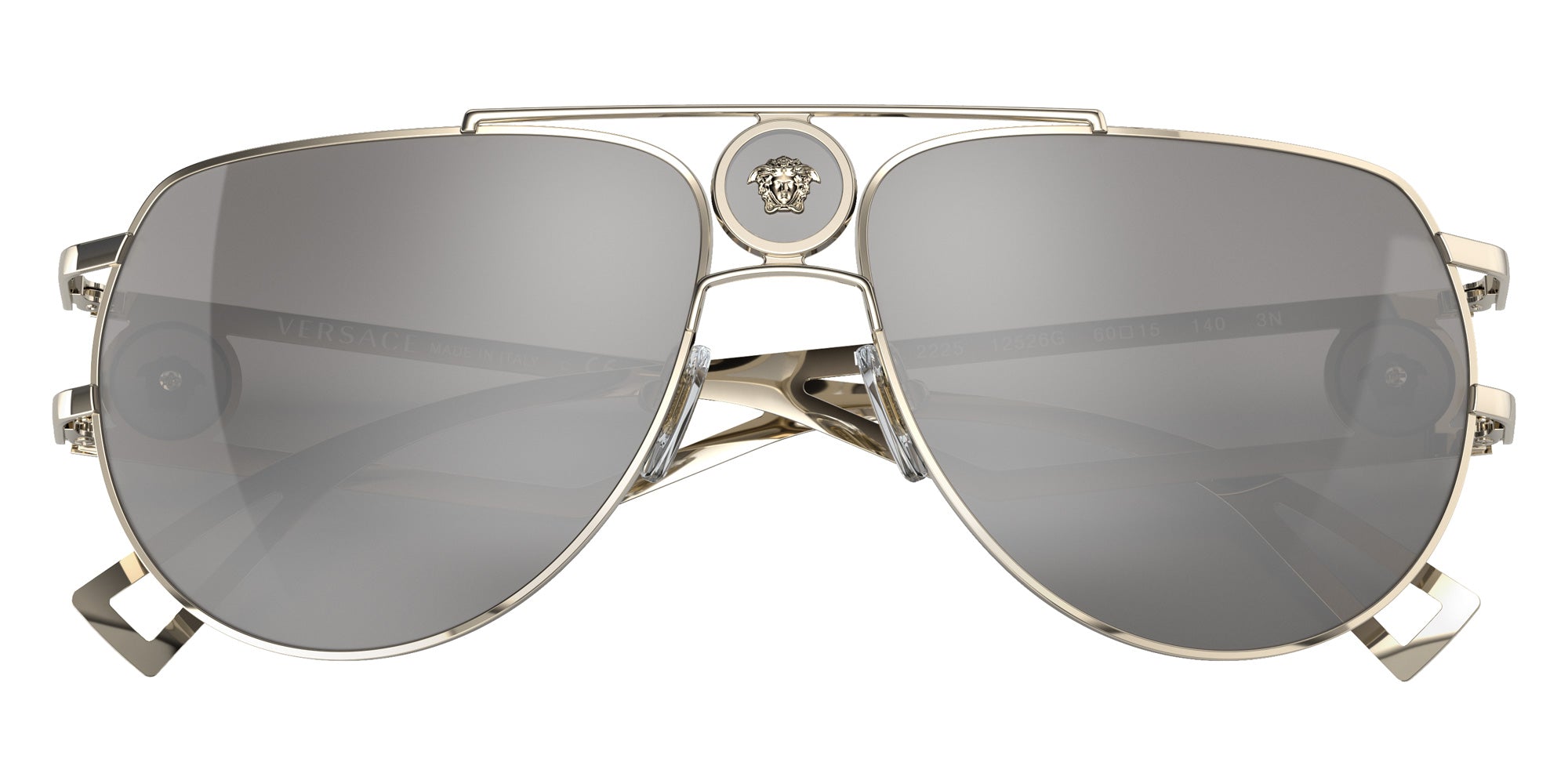 Versace VE2225 12526G 60 - Pale Gold / Light Gray Mirrored Silver #id:ve222512526g_s:100120