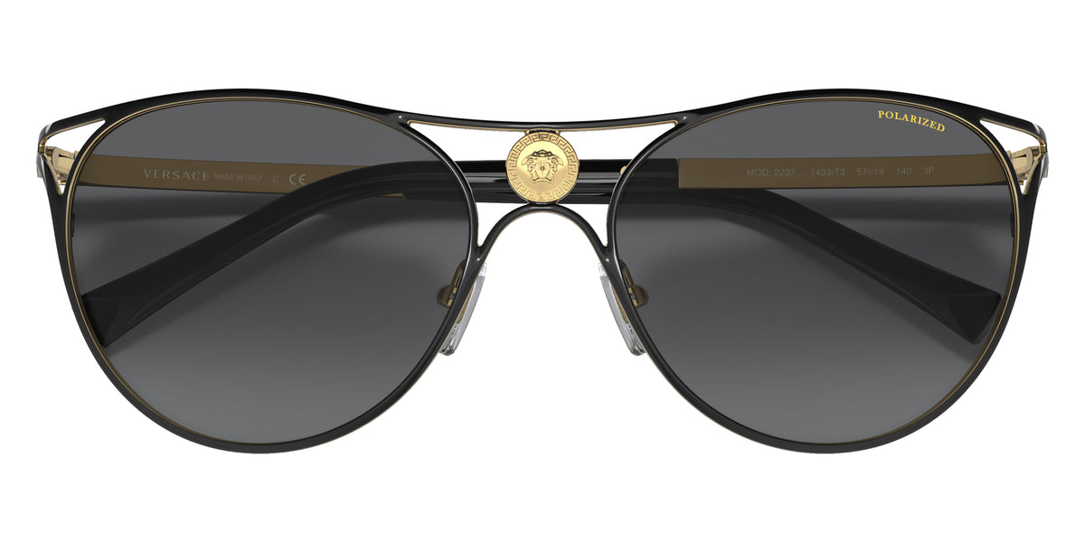 VERSACE VE2237 1433T3 57 - Black/Gold / Polarized Gray Gradient #id:ve22371433t3_s:100120