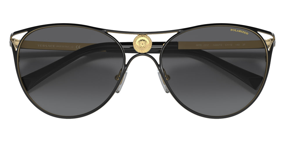 VERSACE VE2237 1433T3 57 - Black/Gold / Polarized Gray Gradient #id:ve22371433t3_s:100120