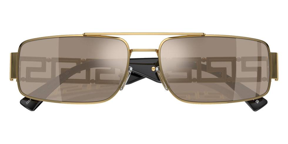 Versace VE2257 10025A 60 - Gold / Light Brown Mirrored Dark Gold #id:ve225710025a_s:100120