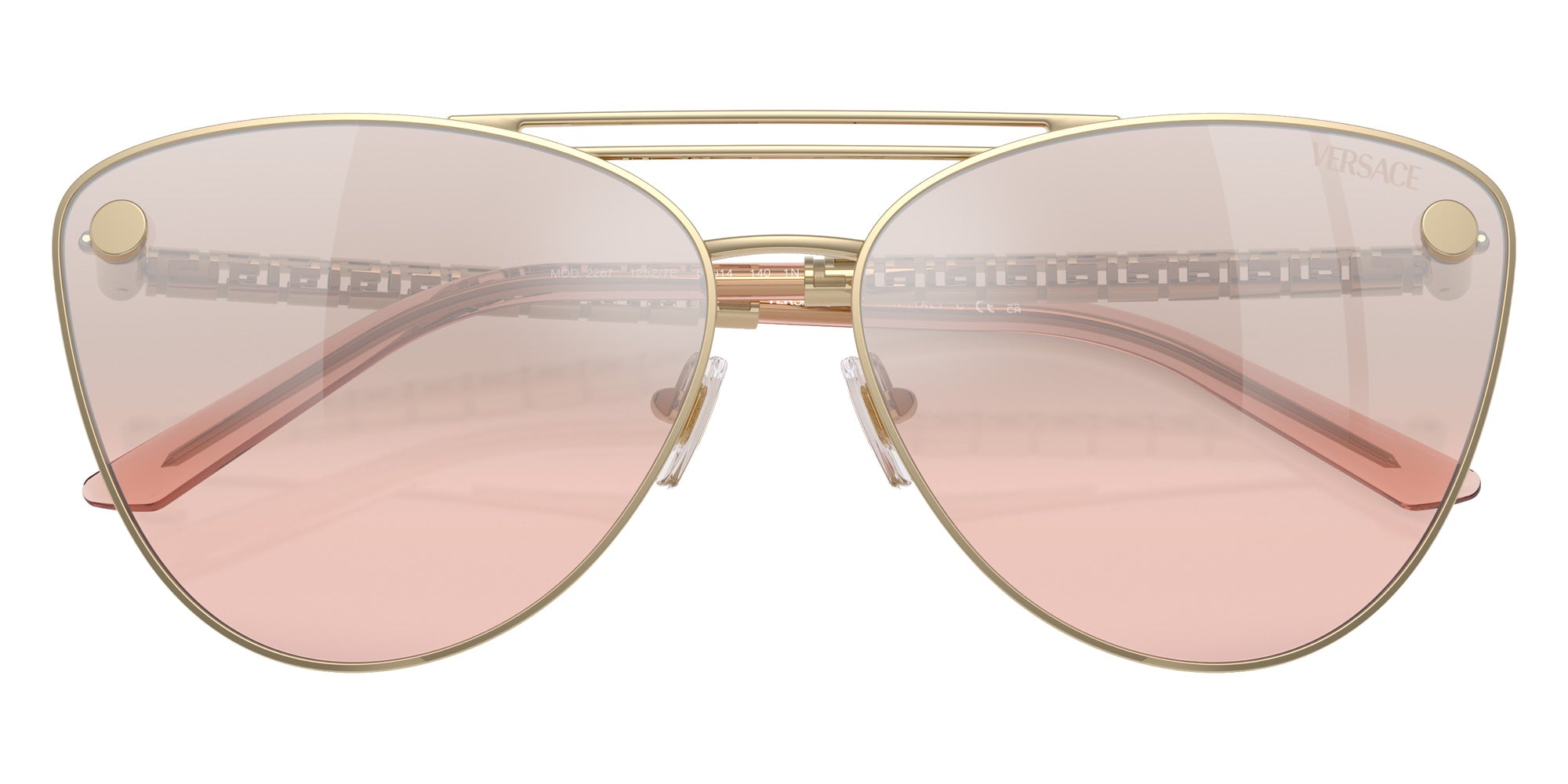 Versace VE2267 12527E 64 - Pale Gold / Light Pink Mirrored Silver #id:ve226712527e_s:100120