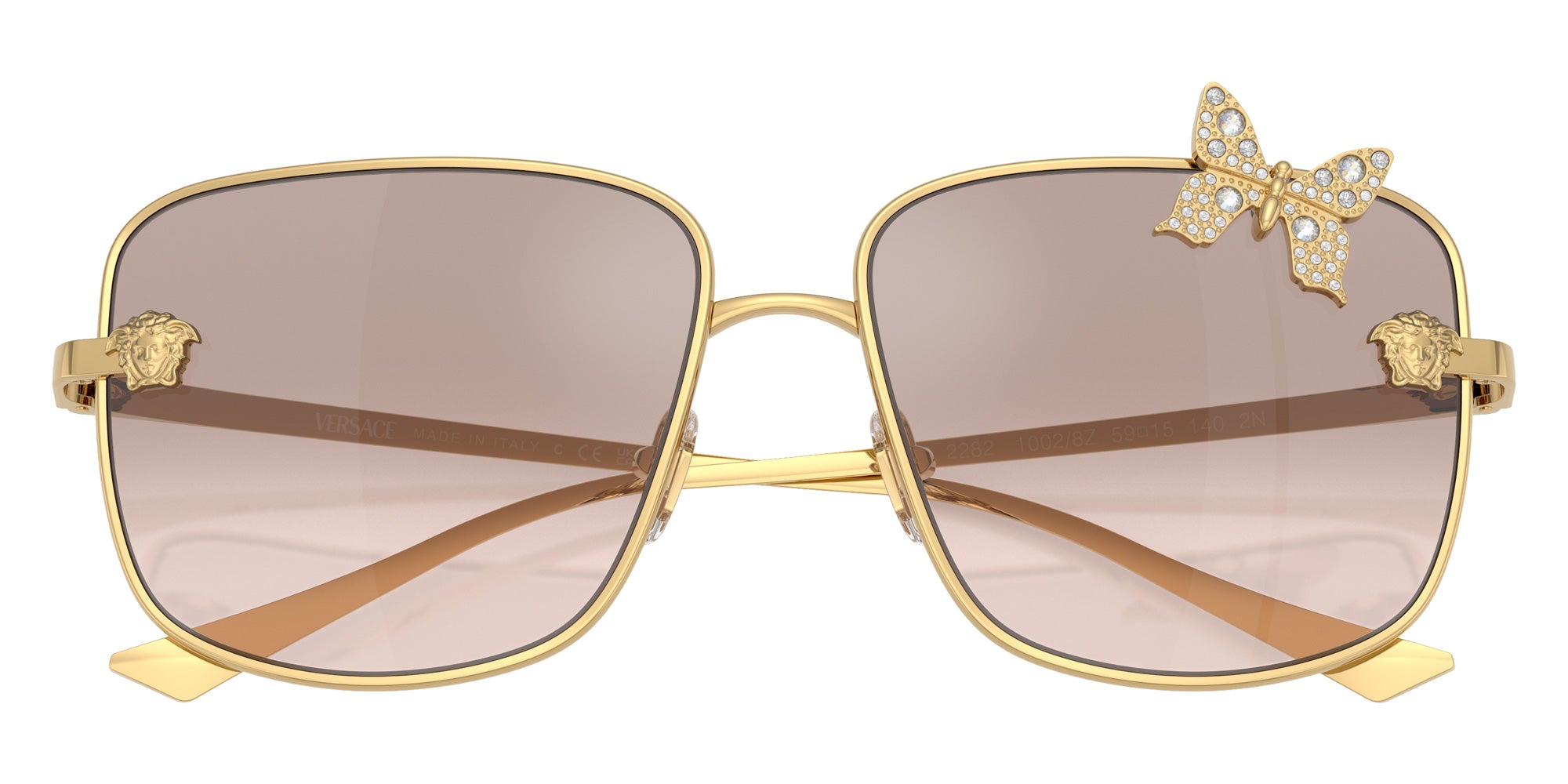 Versace VE2282 10028Z 59 - Gold / Light Brown Mirrored Silver Gradient #id:ve228210028z_s:100120