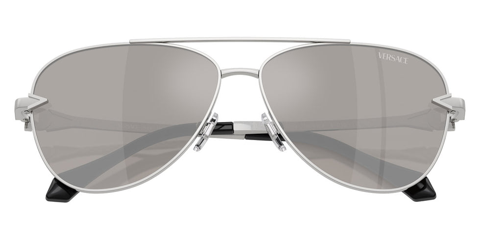 VERSACE VE2283 10006G 61 - Silver / Light Gray Mirrored Silver 80