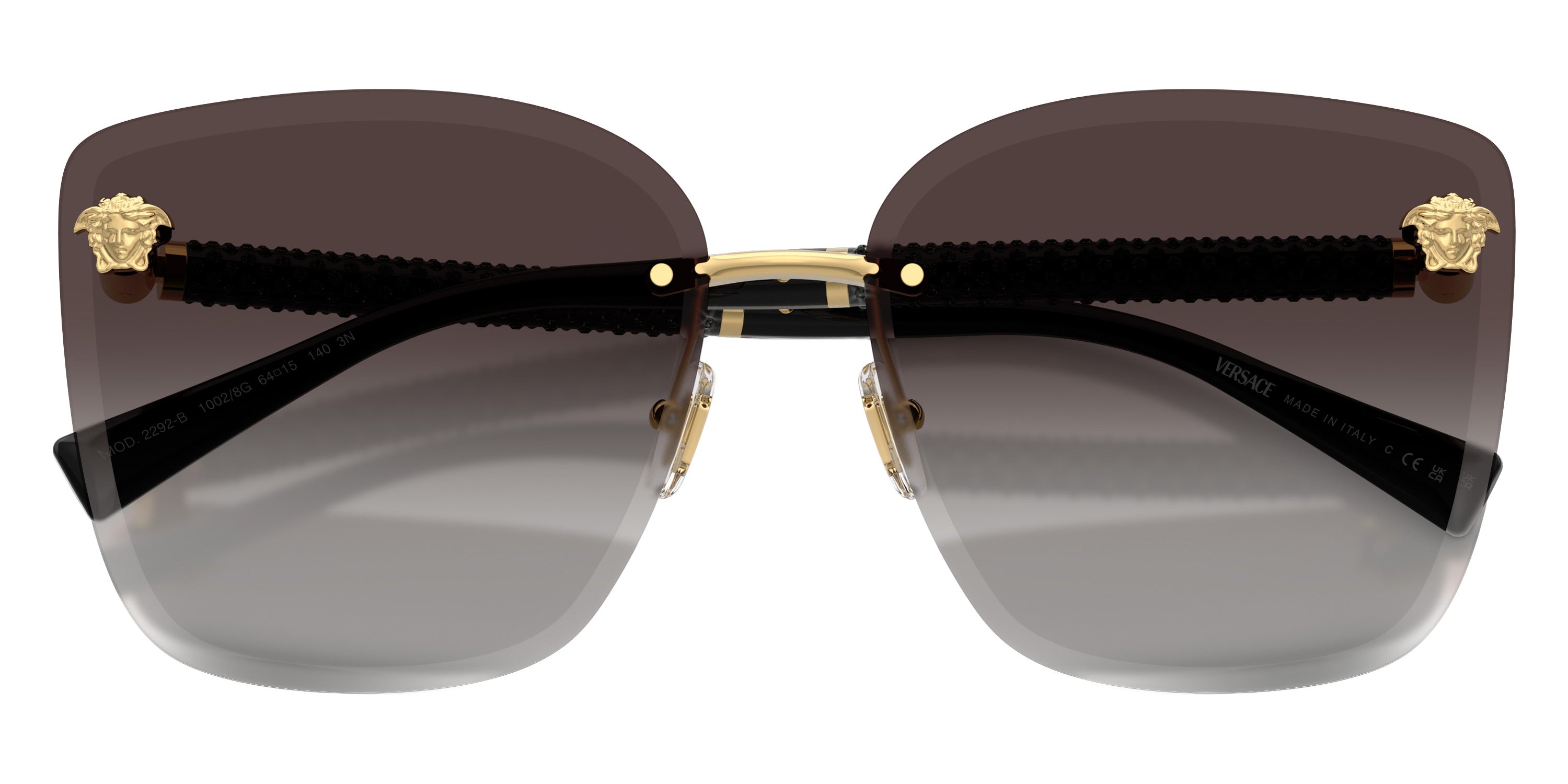 VERSACE VE2292B 10028G 64 - Gold / Gray Gradient
