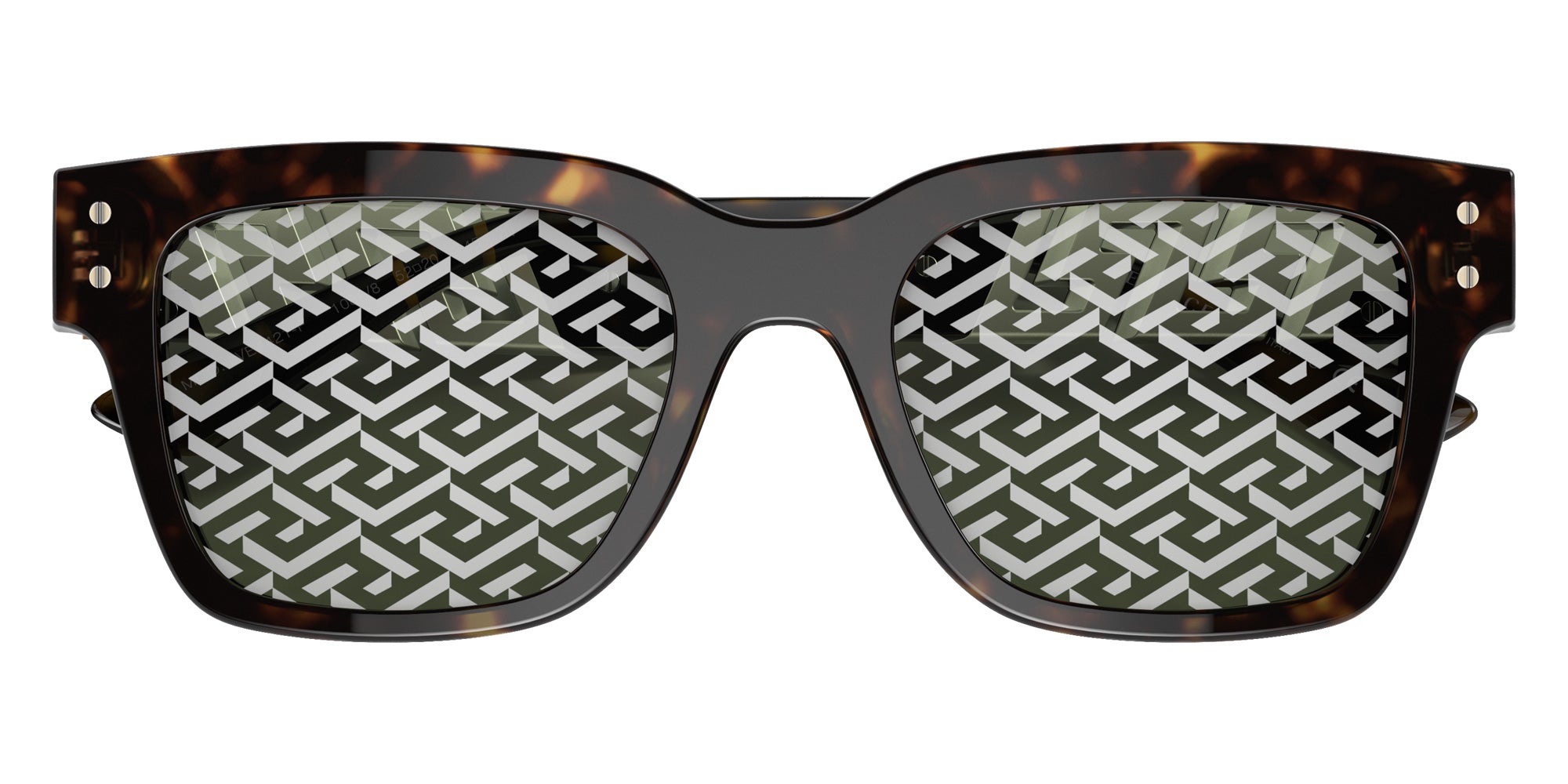 Versace VE4421F 108/V8 52 - Havana / Green Monogram Silver Mirrored #id:ve4421f108v8_s:100120