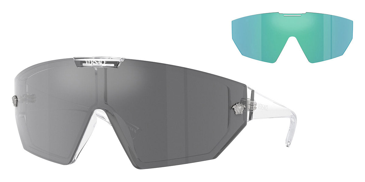 VERSACE VE4461 148/6V 47 - Crystal / Gray Mirrored Black/Mirrored Blue Violet