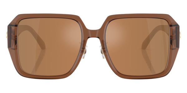 Transparent Dark Brown / Brown Orange Metallic Mirrored / 56-19-145