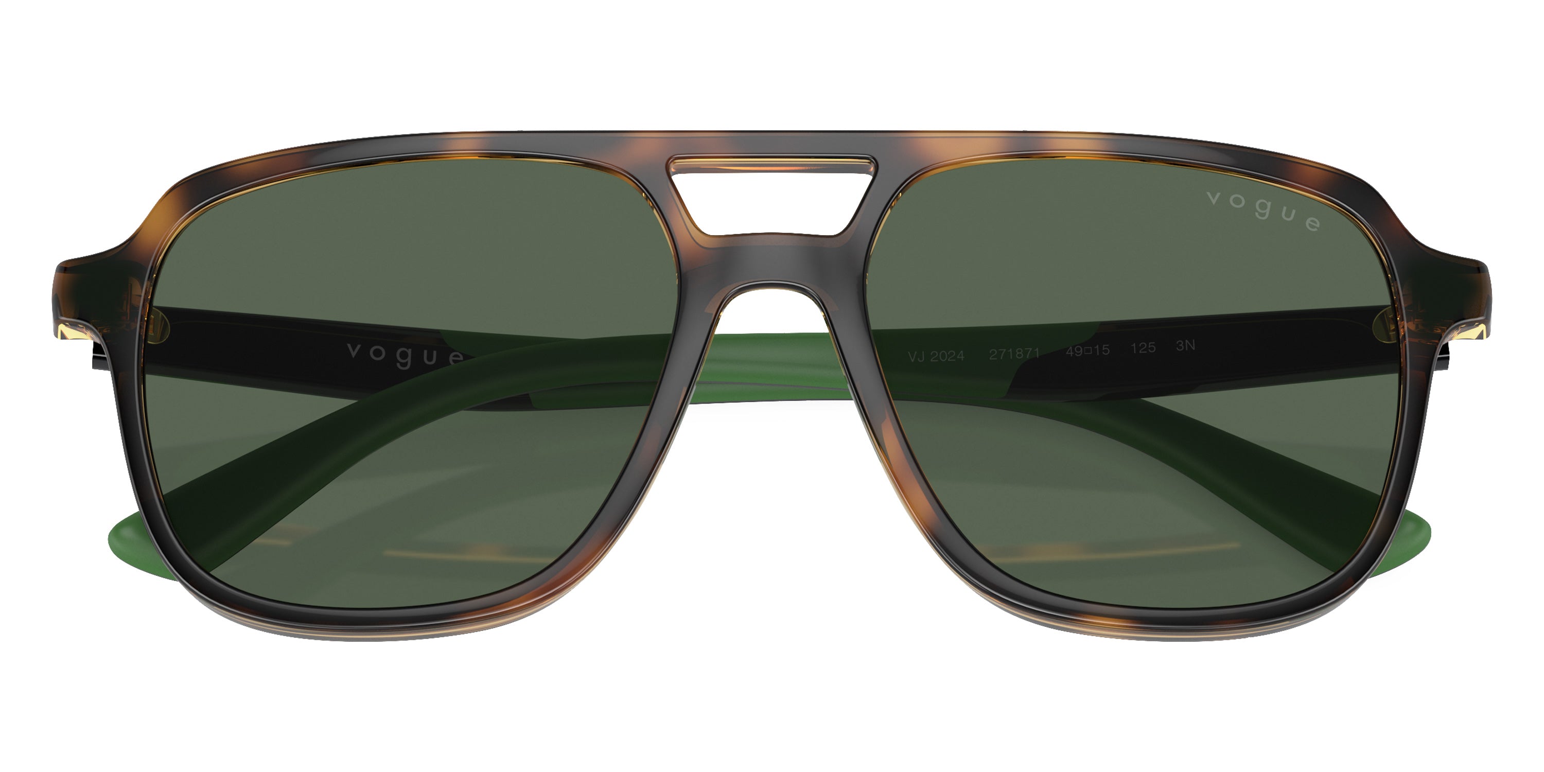 vogue eyewear VJ2024 271871 49 - Total Dark Havana/Black/Dark Green Rubber / Dark Green