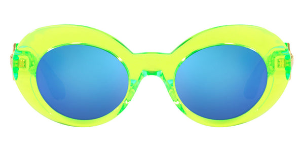 Transparent Fluorescent Green / Green Mirrored Light Blue / 45-20-130