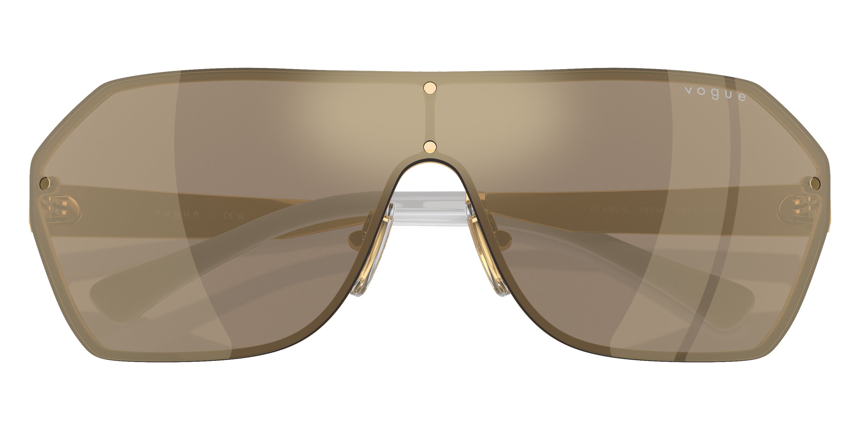 vogue eyewear VO4302S 280/5A 41 - Gold/Matte White / Light Brown Mirrored Gold