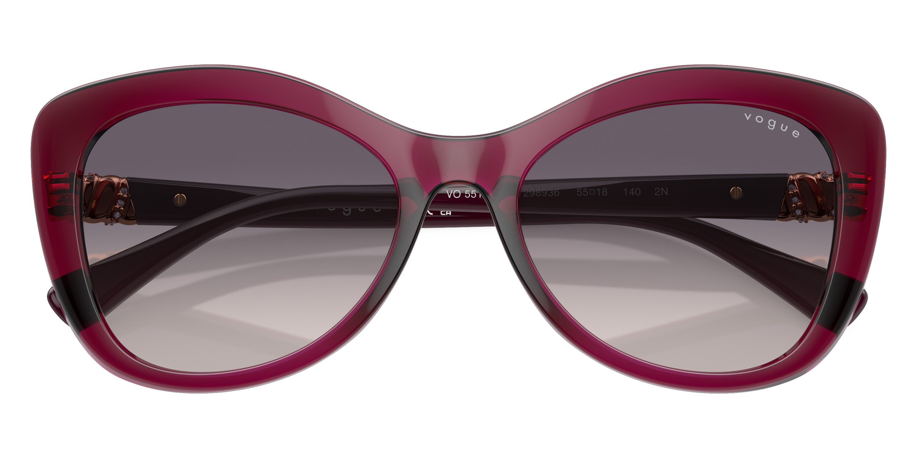 vogue eyewear VO5515SB 298936 55 - Transparent Cherry/Full Dark Purple / Pink Gradient Dark Gray