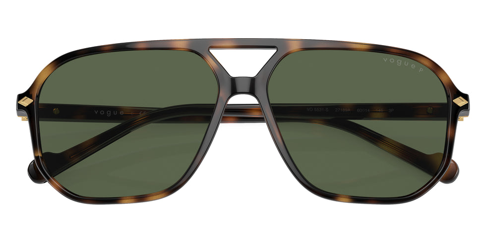 vogue eyewear VO5531S 27189A 60 - Total Dark Havana / Dark Green Polarized