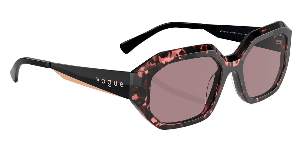 vogue eyewear VO5554S 31487N 54 - Red Tortoise/Matte Black/Rose Gold / Light Purple Brown
