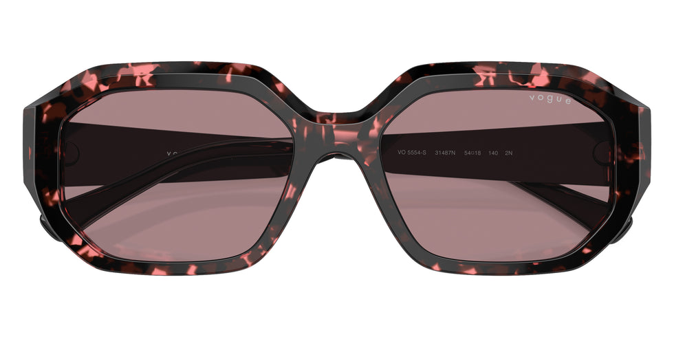 vogue eyewear VO5554S 31487N 54 - Red Tortoise/Matte Black/Rose Gold / Light Purple Brown