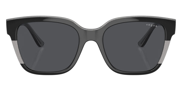 Black/Transparent Gray Glitter / Dark Gray / 55-19-140