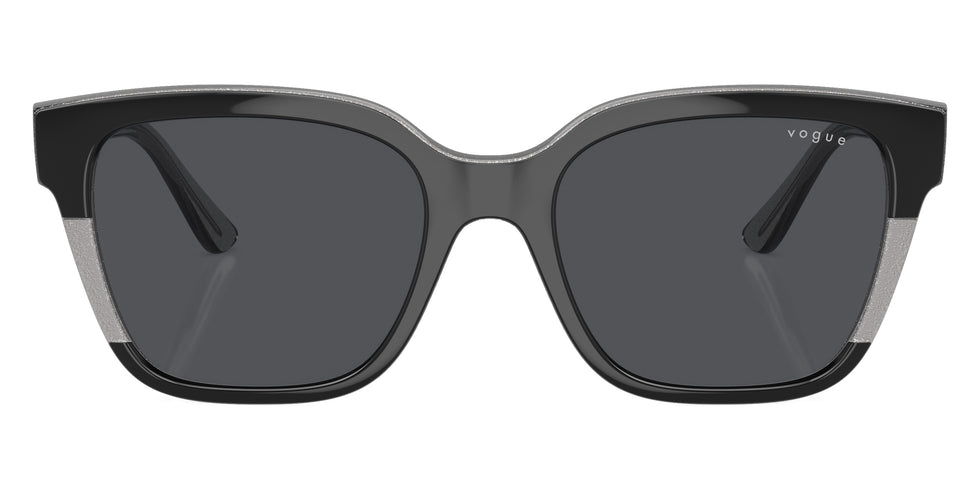vogue eyewear VO5558S 313387 55 - Black/Transparent Gray Glitter / Dark Gray