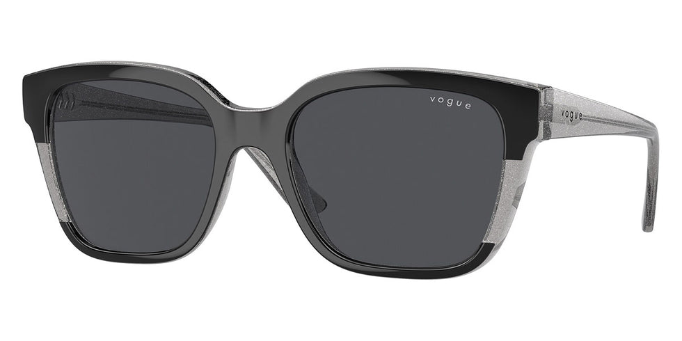 vogue eyewear VO5558S 313387 55 - Black/Transparent Gray Glitter / Dark Gray