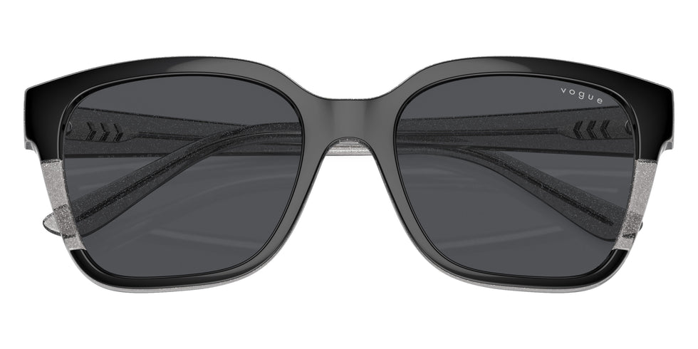 vogue eyewear VO5558S 313387 55 - Black/Transparent Gray Glitter / Dark Gray