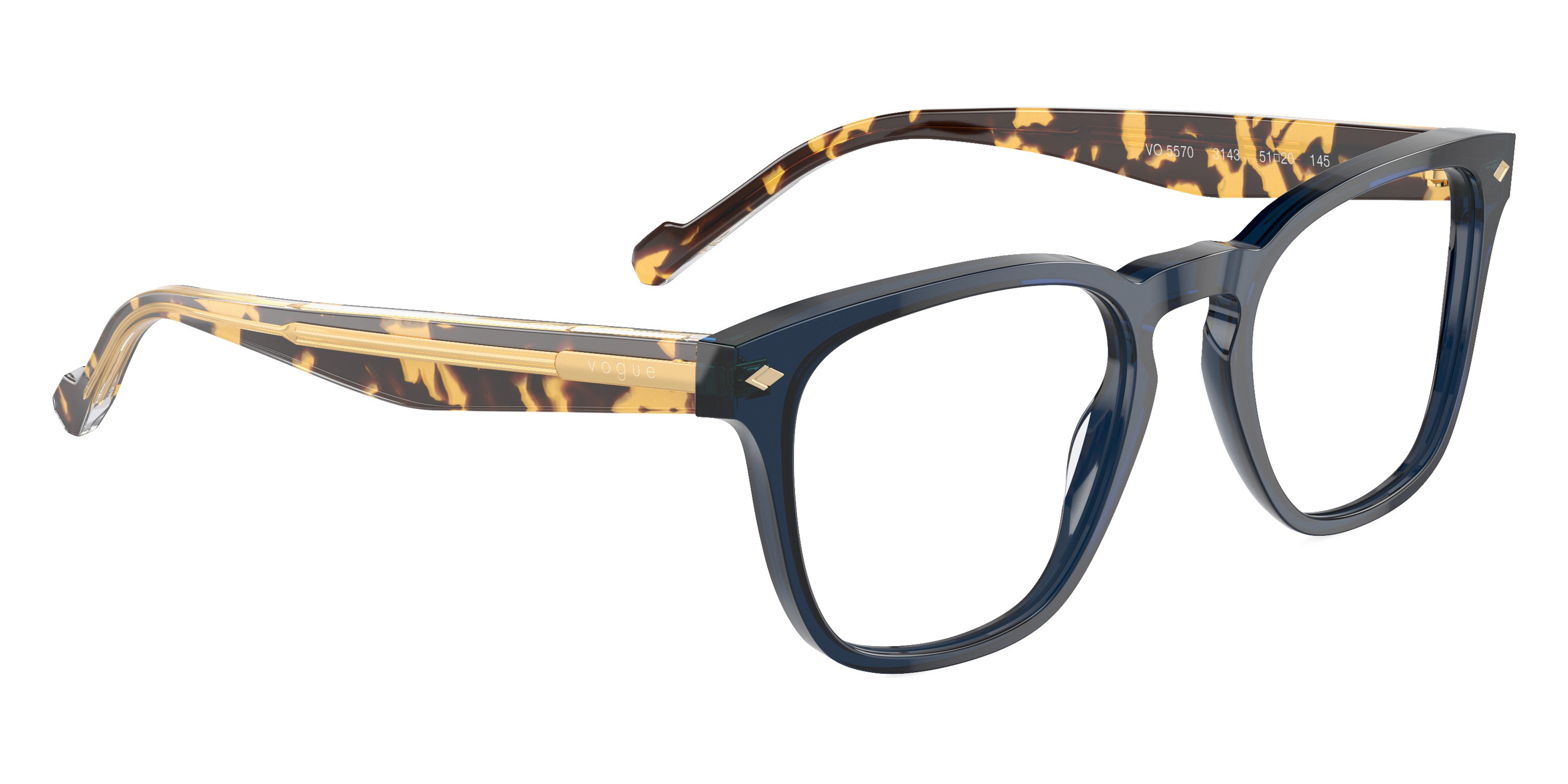 vogue eyewear VO5570 3143 49 - Transparent Blue/Top Crystal/Yellow Havana