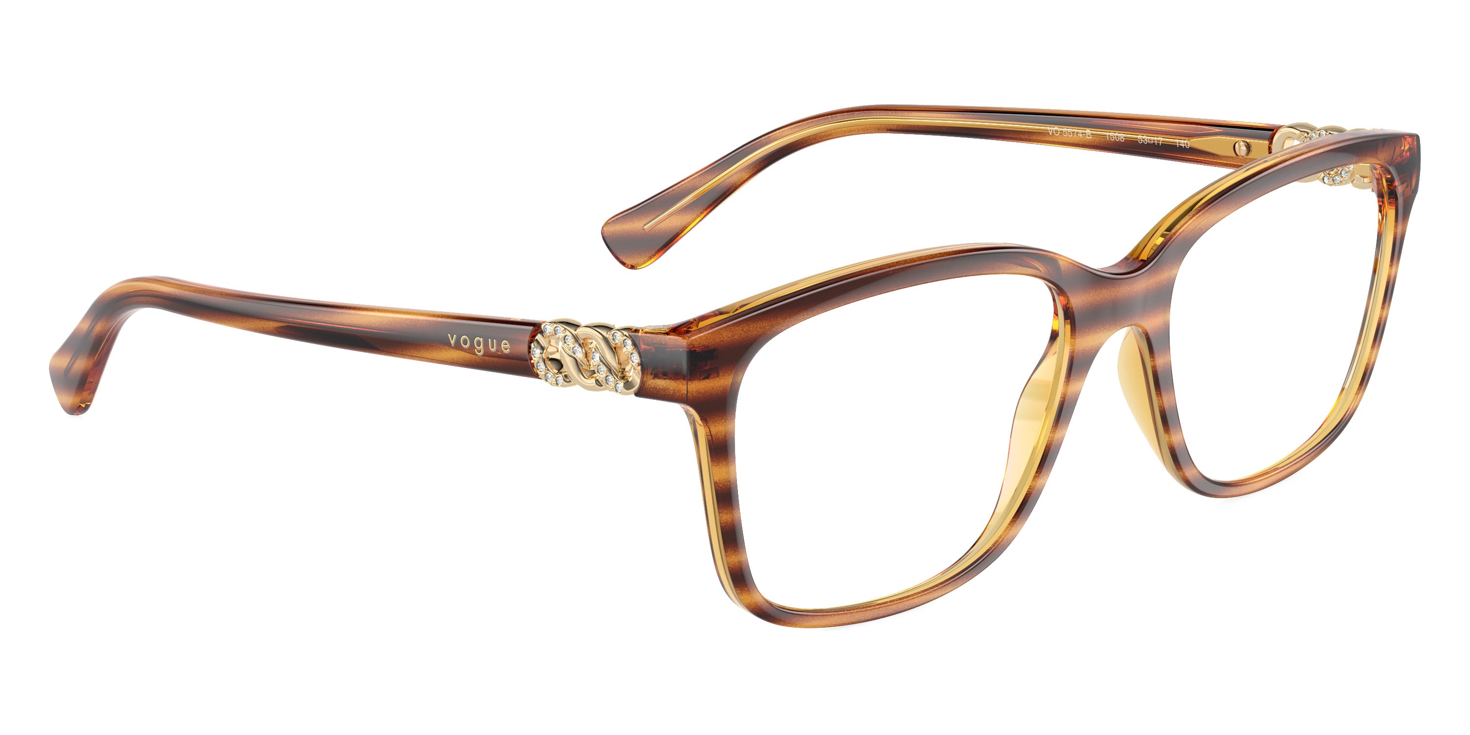 vogue eyewear VO5574B 1508 51 - Striped Dark Havana/Pale Gold